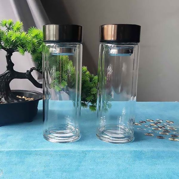 Double Layer Thickened Heat Proof Glass Cup for Tea Making Separation HBL-W-300-108-A