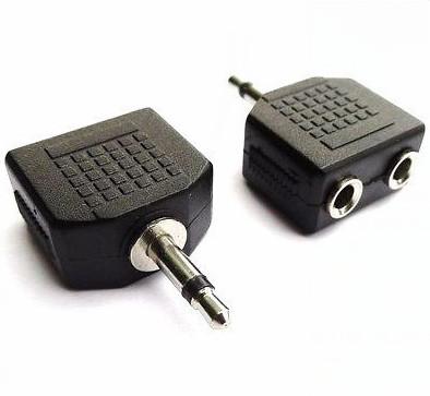 Audio Cable Connectors , 3.5mm Mono Male to Dual Port 3.5mm Mono 2 Female Splitter Adapter