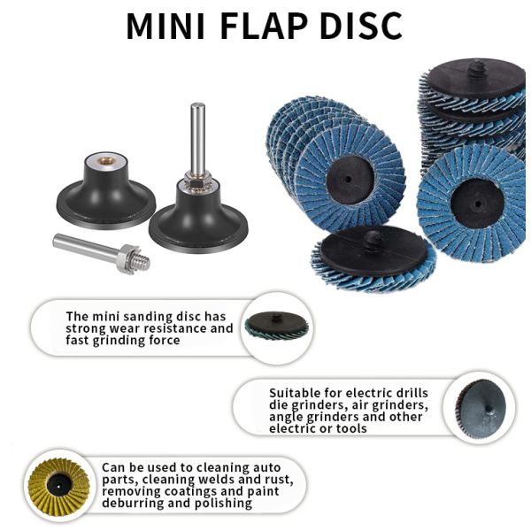 Durable Zirconia Mini Flap Disc for Die Grinder Surface Strip Grind Polish Burr Finish Rust Paint Removal