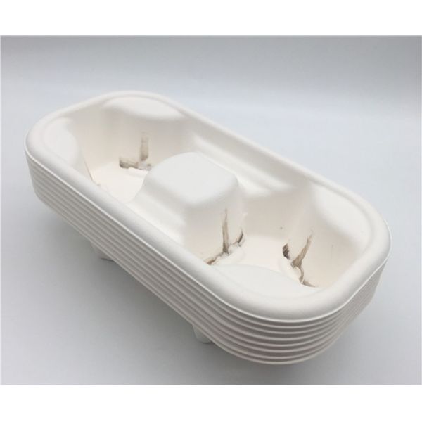 Сахарный тростник 218x110x47mm поднос несущей напитка 2 отсеков