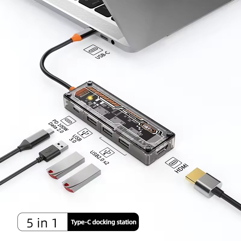 5 в 1 стыковочный узел 4K USB 3.0 и USB2.0 порты 2xType C для компьютера ноутбука