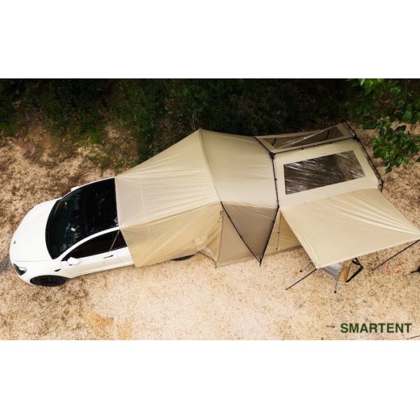 Легкая покрытая полиэстером ПоФибростекленная палатка для кемпинга для Tesla 3 сезон водонепроницаемая серая модель Быстрая установка за 10 минут