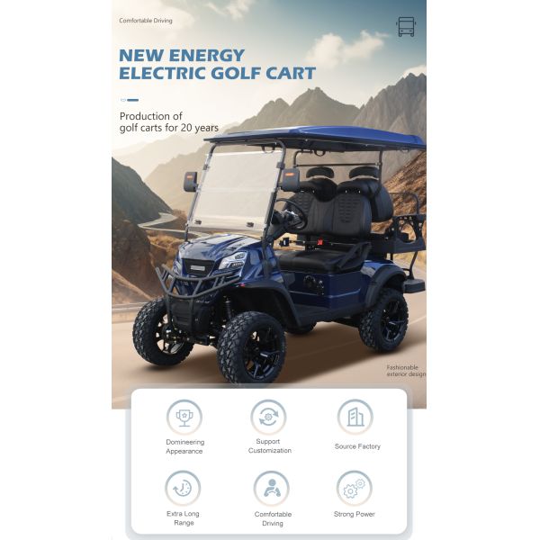 4 Wheel Electric Golf Carts with Lithium Battery Minimum Grand Clearance of 150-200mm