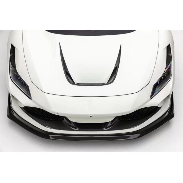 F8 Ferrari Carbon Car Body Kit VOS Style PP Carbon Fiber Lip Spoiler Hood Body Kit