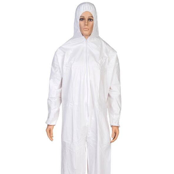 Hazmat Hospital Hooded Chemical Resistant Protective Suit Health And Safety