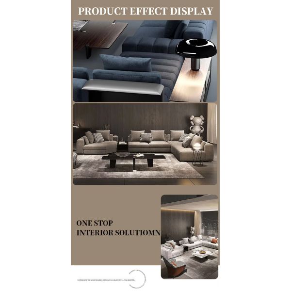 OEM Accepted Customized Size Luxury Italian Design Modern L Shape Sectional Couch Set Living Room Sofas