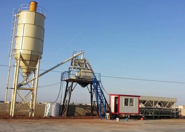 Small Bucket Weigh Batching Plant Twin Shaft Mixer 35m3/Hr For Concrete Mixing
