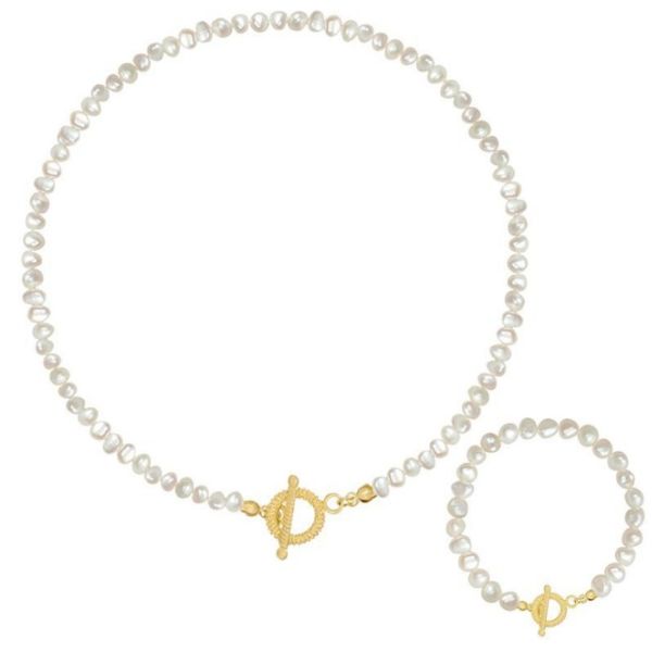 2025 Woman Fashion OT Buckle Baroque Pearl Necklace