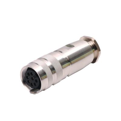 O conector circular de IP67 M16 protegeu 8pins reto fêmea 24Pins