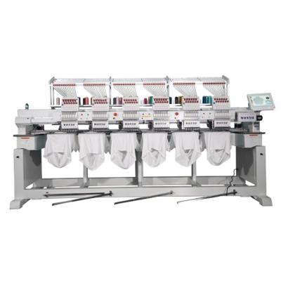 6 Head Flat Computerized T-Shirt Sewing  Embroidery Machine