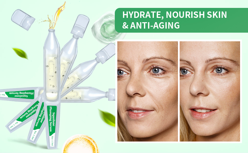 OEM ODM Squalane Vitamin E Facial Ampoule, containing panthenol and jojoba oil for moisturizing, anti-aging serum, suitable for dry and sensitive skin