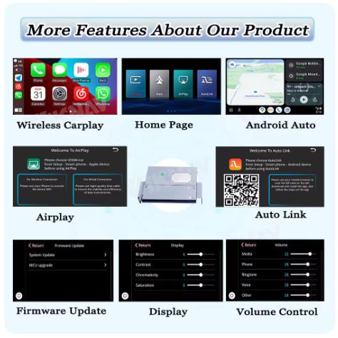 Viknav Linux System Decoder Box Apple Android Wireless Auto CarPlay For Toyota Tacoma 2014-2019