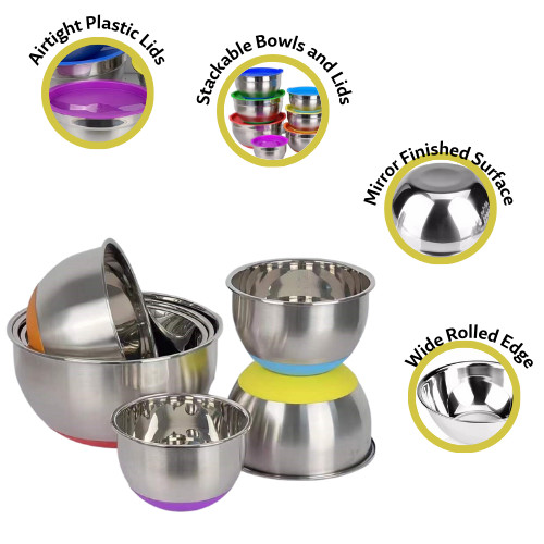 Облегченный Cookware нержавеющей стали устанавливает салатницу нержавеющей стали 0.4L-4L