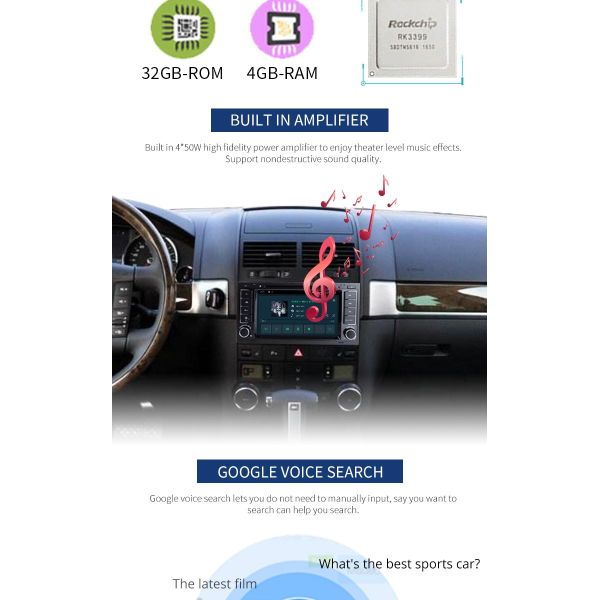 Android 8.1 VW Touareg Volkswagen DVD Player With Wifi BT GPS AUX Video