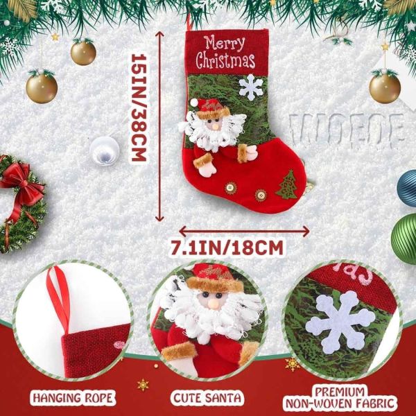 Christmas Stockings Xmas Stocking Santa Snowman Holiday and Family Stocking for Fireplace Christmas Party Decoration