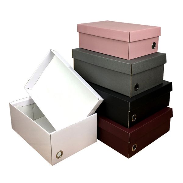 Custom Shoe Box White Cardboard Storage Box with Folding Cover