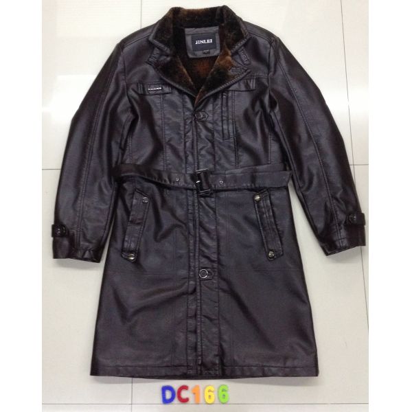 DC-166 Men's Long Pu jacket coat stocks