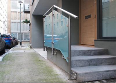 Side Mount Stainless Steel Glass Railing Systems With 10mm / 12mm Tempered Glass