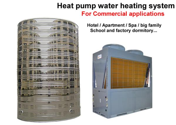 Big Air Source Heat Pump Water Heater , Commercial Water Heater For Hotels