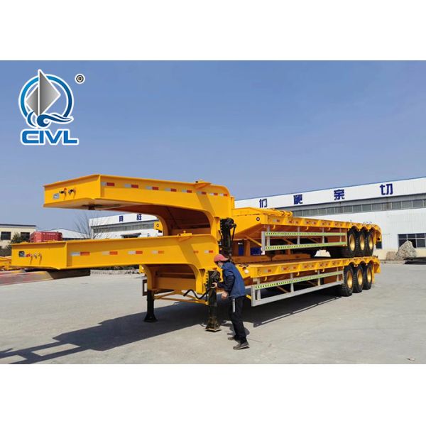 Promo SINO TRUK Utility 3 Axles Semi Trailer Trucks / Flat Low Bed Trailer highly cost effective