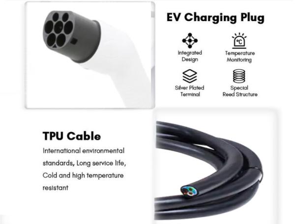 11kw 22kw 16A 32A Type2 To Gbt Cable Portable Ev Charger Type2 To Gbt Cable