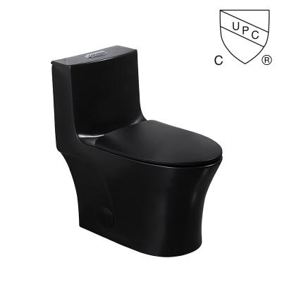 Iapmo Bathrooms Toilets Matte Black 1 Piece Dual Flush Toilet Elongated Siphonic Ceramic