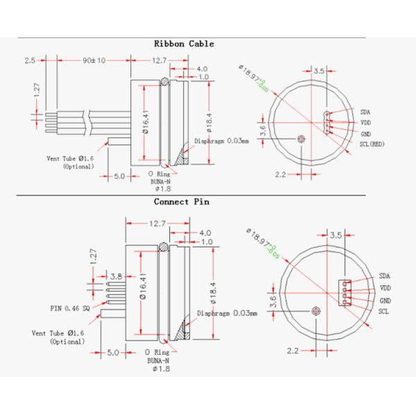 Датчики SPI I2C 0.5-4.5VDC давления пьезорезистивного кремния миниатюрные