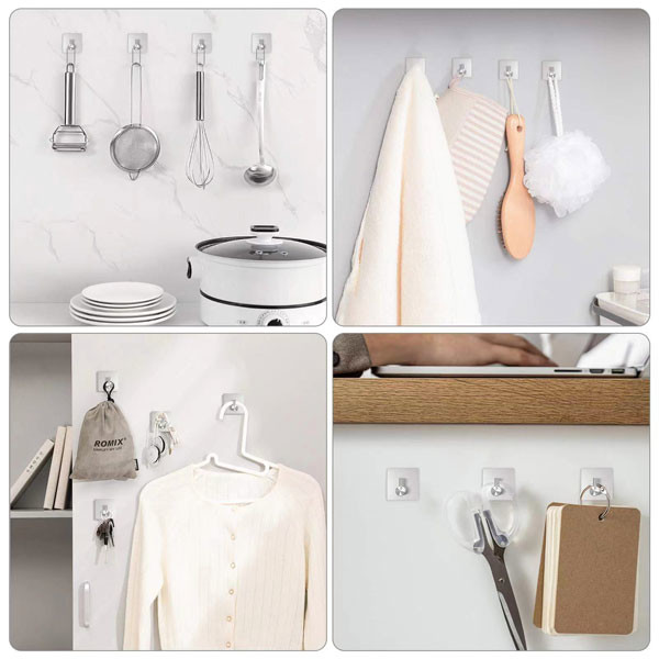 Adhesive Heavy Duty Waterproof Bathroom Shower Wall Towel Hooks Stainless Steel Kitchen Self Adhesive Sticky Hooks