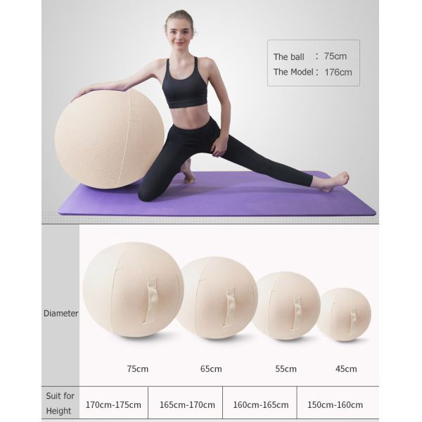 Покрытие для йоги из льняного материала для офиса, тренажерный зал, равновесие, упражнения, надувный ПВХ мяч