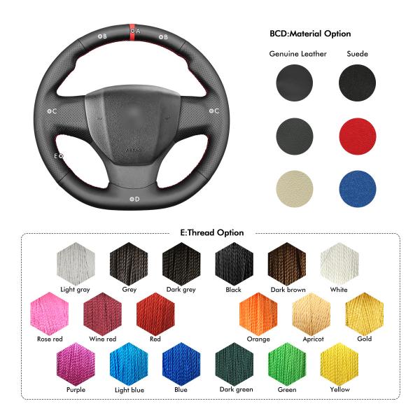 Hand Stitching Custom Black PU Leather Steering Wheel Cover for Peugeot Expert Traveller 2016-2022