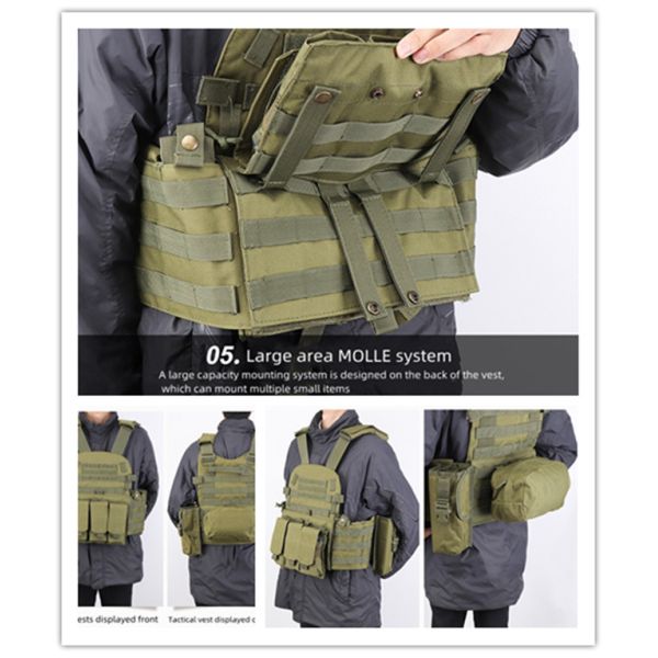 600D MOLLE Tactical Vest Camouflage Nylon Multi Functional 1.1kg
