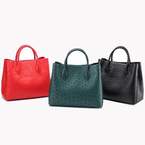 senhoras Tote Handbag do couro da avestruz de 32x15x24cm