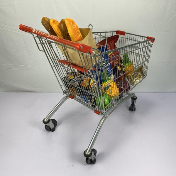 European Type 210L Large Shopping Cart Warehouse Q195 Steel Shopping Trolley Elevators Available