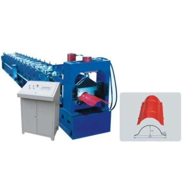 Galvanized Roof Ridge Cap Roll Forming Machine With Hydraulic Pressing Machine