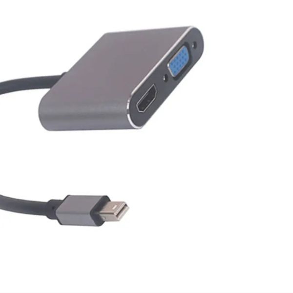 Mini DP Male To HDMI VGA 4K Female Cable Mini Display Port to HDMI & VGA 2 in1 For Apple Mac-Book Air Pro Computer