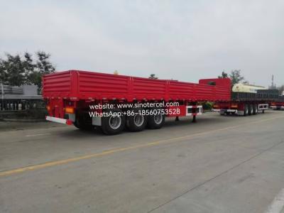 3 Axles Red Pallet Transport Sidewall Semi Trailer Dropside Trailer Carry Upgrade Easily Cope With Heavy Loads