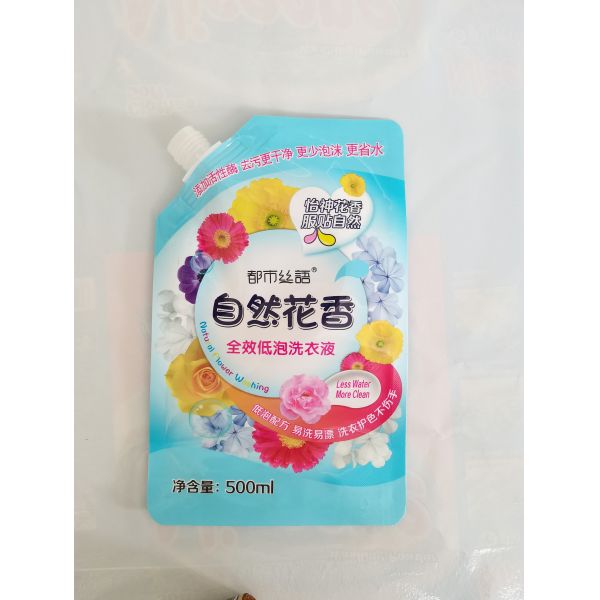 Bright Surface PET Plastic Spout Pouch Capacity 500ml for Laundry Detergent