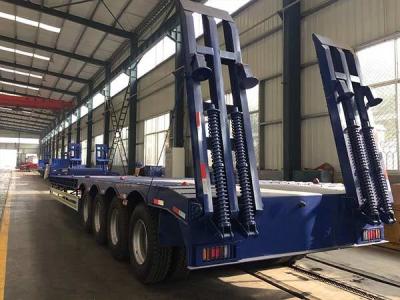 60T Low Bed Semi Trailer 17m 4 Axle Lowbed Semi Trailers