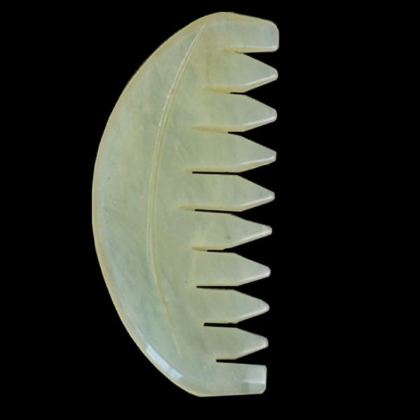 Facial Rejuvenation Jade GuaSha Scraping Massage Tool with Different Scalp Comb