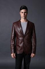 Las chaquetas de los hombres con la PU de encargo de los colores/del tamaño se adaptan a los trajes de cuero para hombre de la guarnición caliente