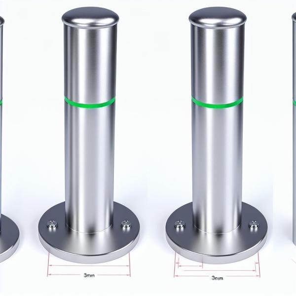 Bollards manuels en acier inoxydable, revêtus en poudre d'une épaisseur de paroi de 3 mm