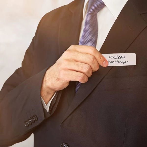 Blank MDF Wooden Sublimation Name Badge Rectangle And Round Shape Personalized Wooden Name Tags