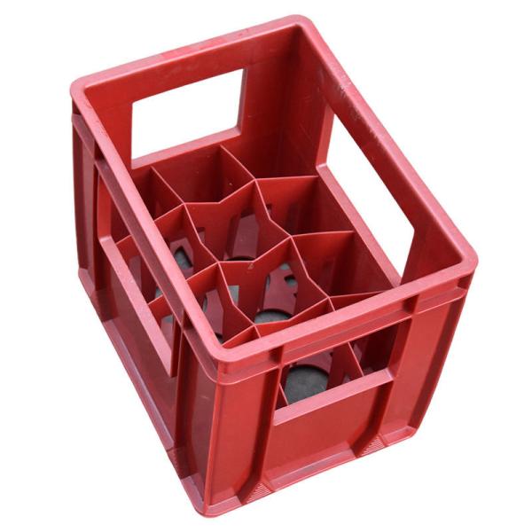 15-Bottle Plastic Soda Water And Beer Crate With 4-Side Handles Wholesale 12 15 20 24 40 Bottles Green Black Blue Red Stackable Turnover Storage Plastic Beer Crates