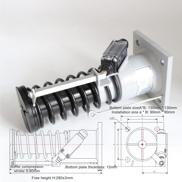 Huile tampon d'ascenseur huile tampon hydraulique d'ascenseur - tampon de pression pour pièces de sécurité d'ascenseur