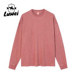 Heavy Weight Cotton Knitted Hoodie Two Tone Cut Sew Crewneck Sweatshirt