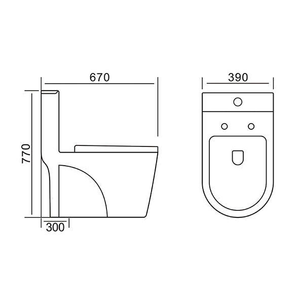 Washdown One Piece Toilets Compact Bathroom Commode ORA5155