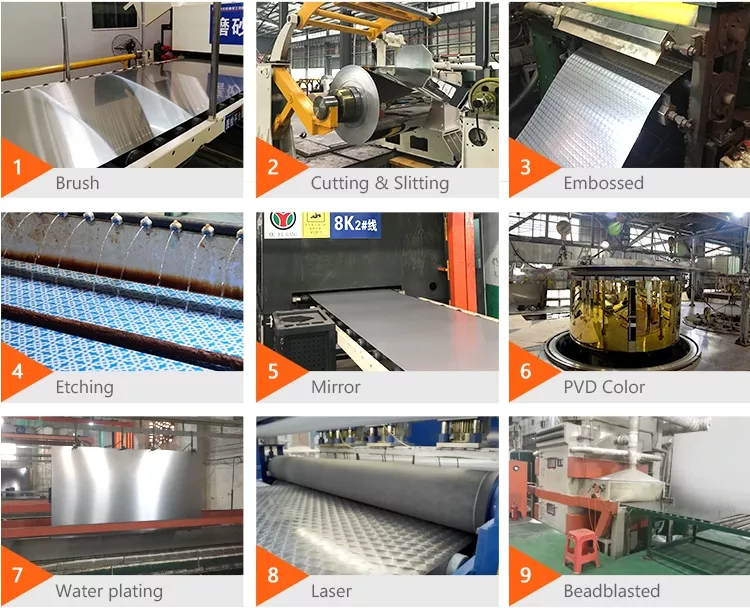 Water Ripple Stamped Stainless Steel Sheet Polished Finish Fireproof Thickened