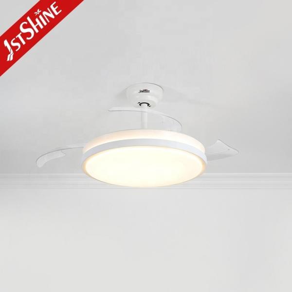 As lâminas retráteis e a luz 42 polegadas branca LED Fan de teto de luxo Metal material acrílico 2-
