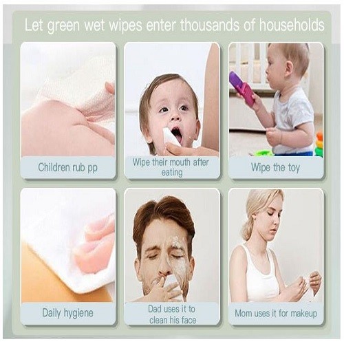 Non Woven 200*150mm Eco Friendly Wet Wipes Pure Moistening No Preservatives