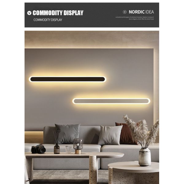 Home Nordic Wall Lamp Strip for Working Time of 30000 Hours in Modern Minimalist Style